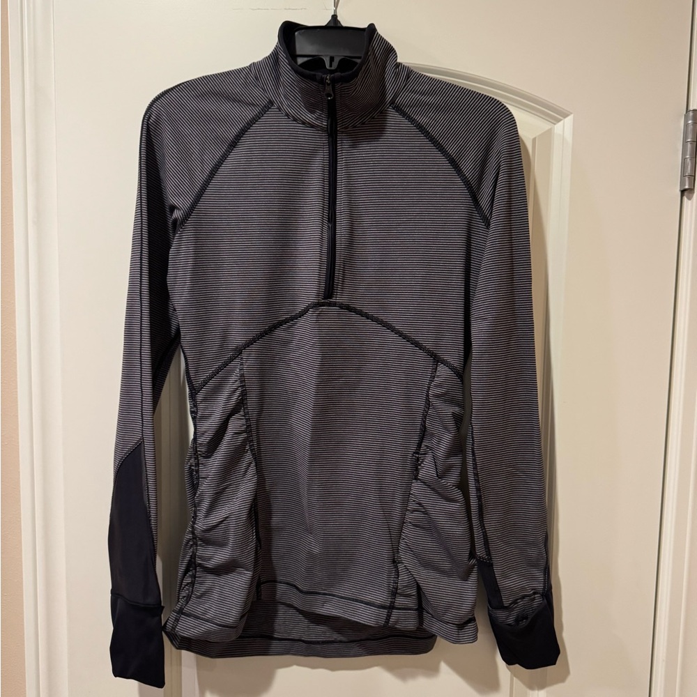 Lululemon Athletica Black and Gray Quarter-Zip Pullover
